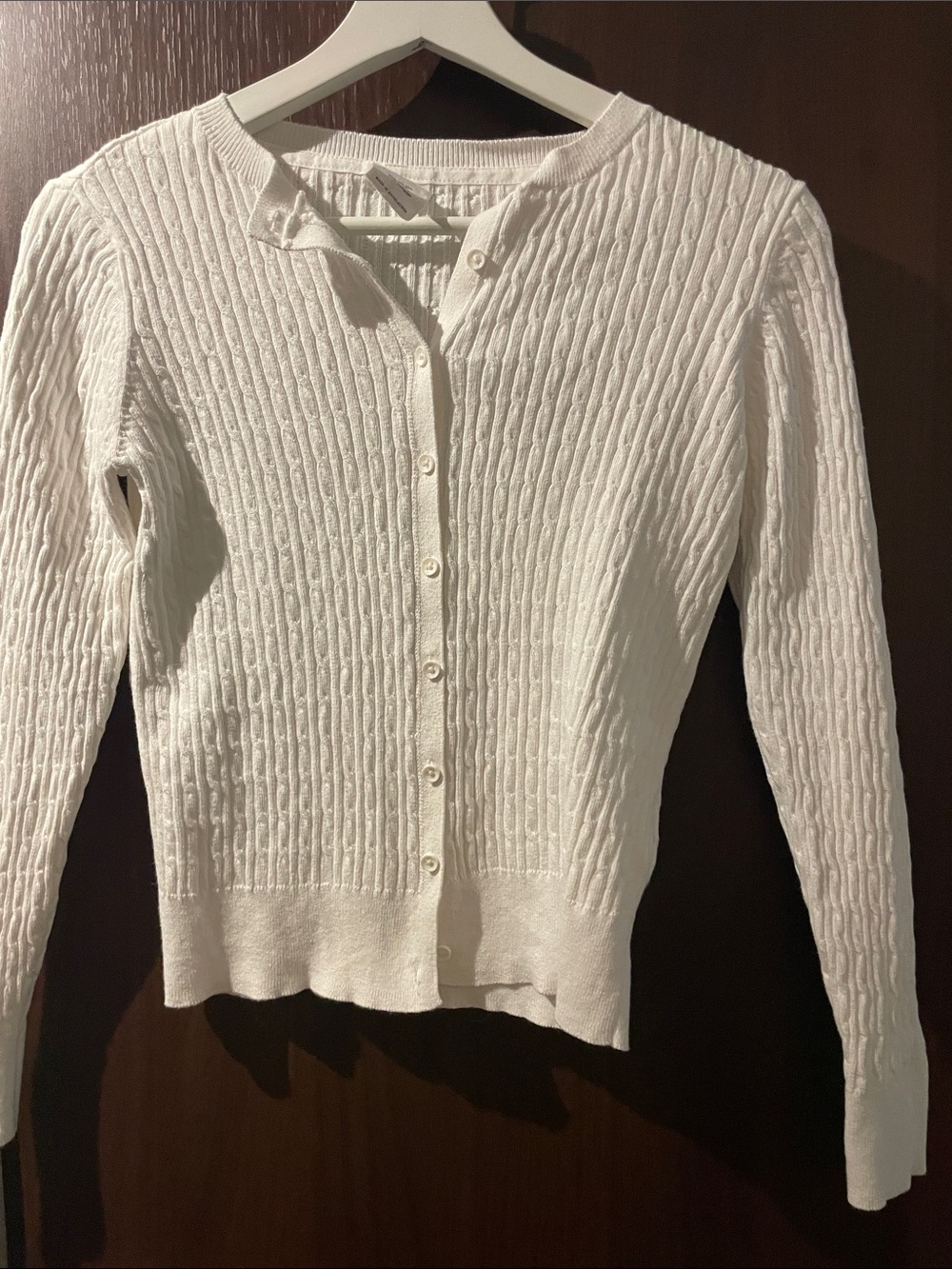 GAP White Cable-Knit Button-Front Cardigan Gap Kids